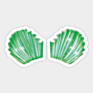 Shell mermaid bra (light green) Sticker